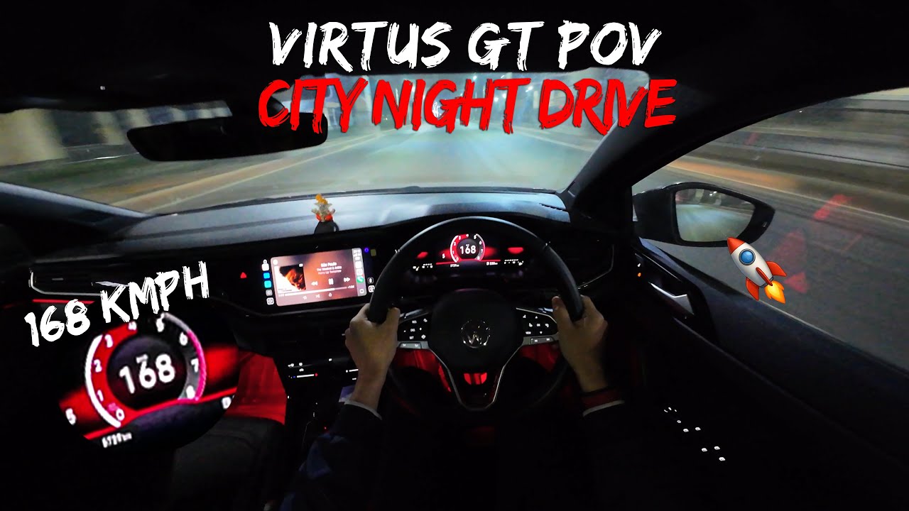 Volkswagen Virtus GT (4K POV) Night City Drive | 168 km/h