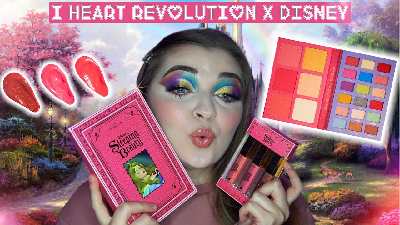 NEW I HEART REVOLUTION X DISNEY SLEEPING BEAUTY COLLECTION🧚🏼‍♀️ REVIEW & SWATCHES 🌹