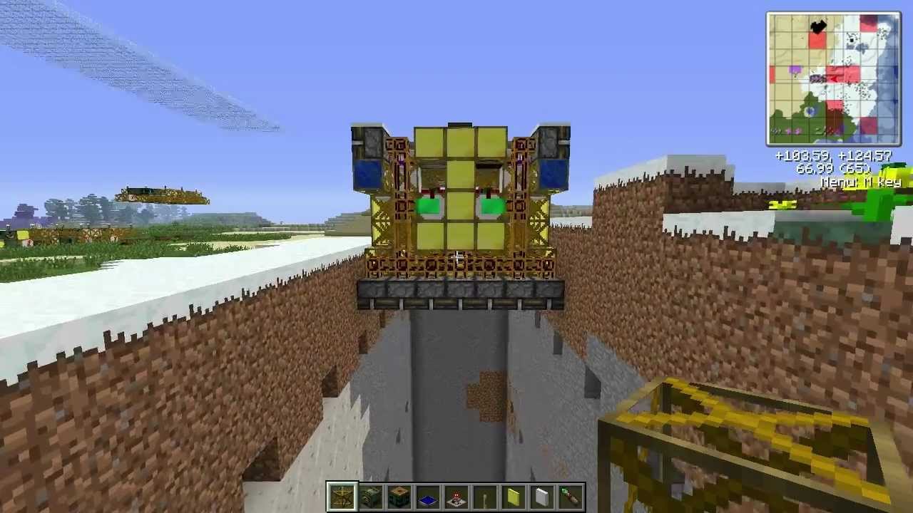 Minecraft - RedPower2 Каркасная платформа/карьер/россыпь факелов ЧАСТЬ 1