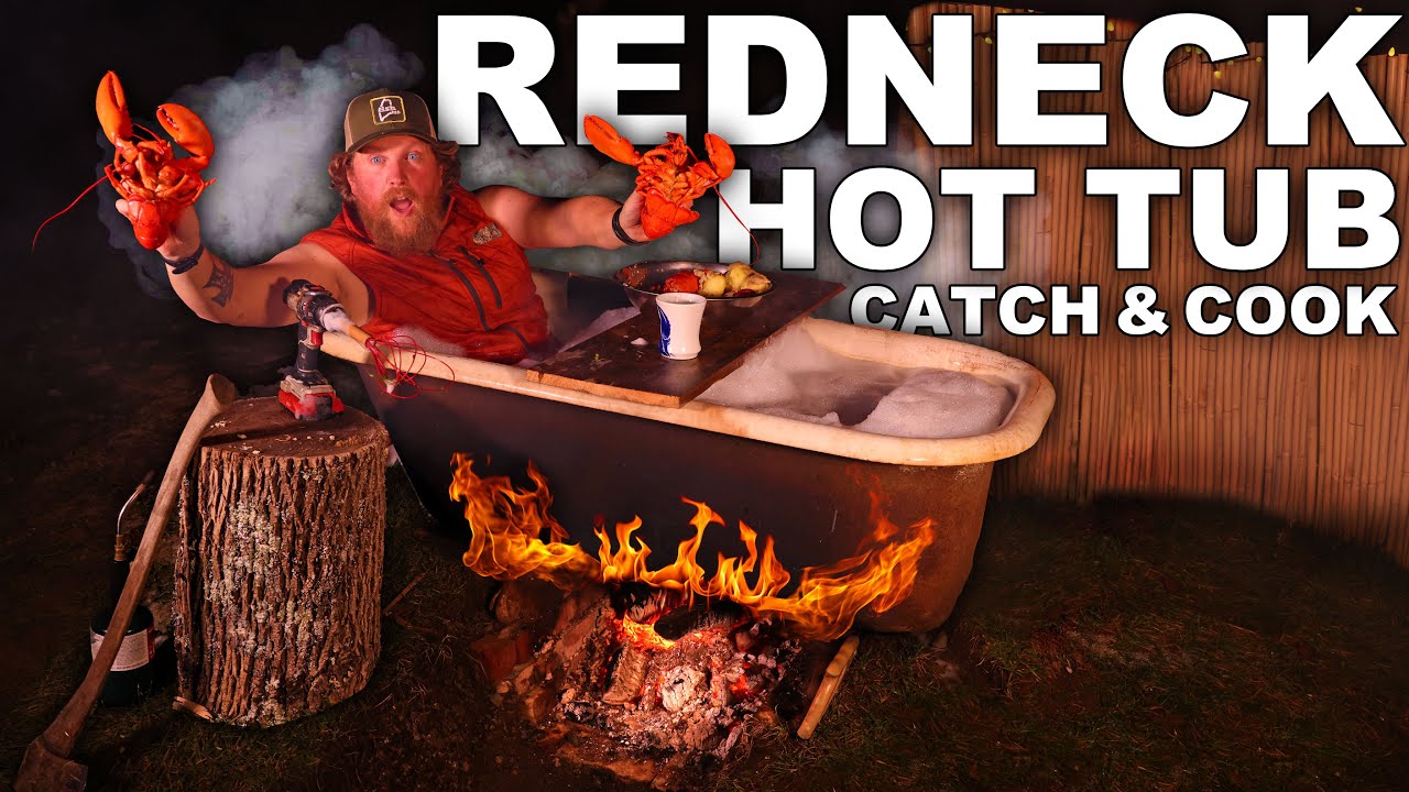 Поймайте и приготовьте лобстера в джакузи Redneck. Полная сборка