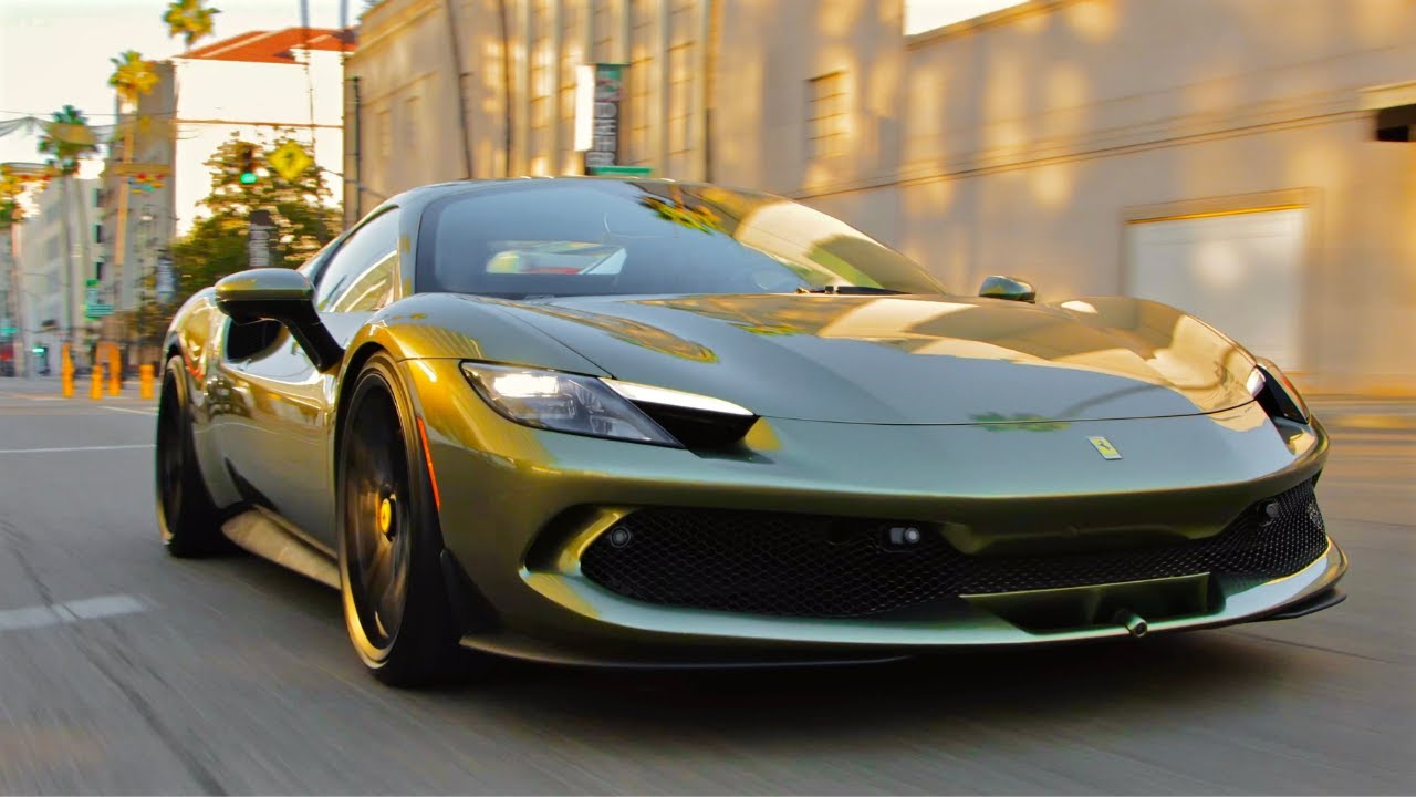 Заниженный Ferrari 296 на дисках Novitec | Beverly Hills Run