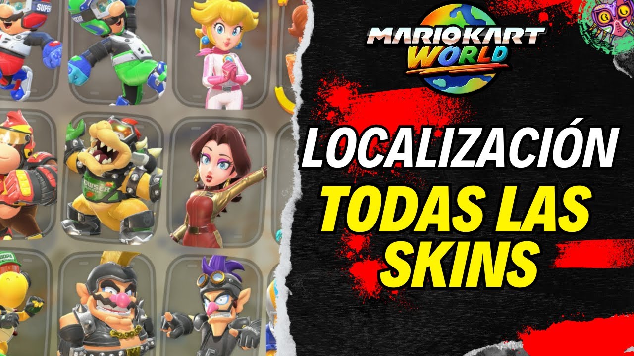 LOCALIZACIÓN de TODAS las SKINS | GUÍA 100% | 💯Mario Kart World🏆