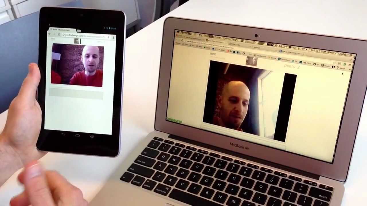 WebRTC Video Chat Demo Between Nexus Tablet and MacBook Air
