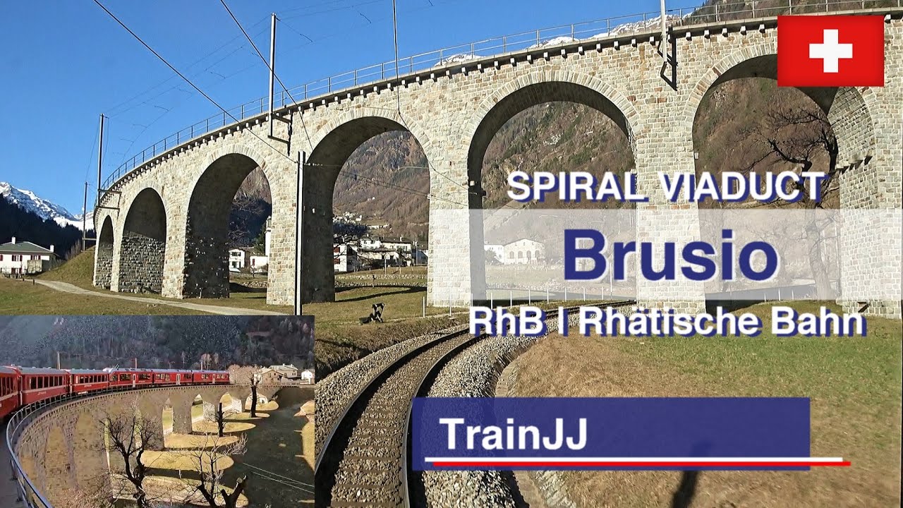 Brusio Spiral Viaduct | RhB ABe 8/12 Allegra | Circulair viaduct Brusio Kreisviadukt Rh&auml;tische Bahn