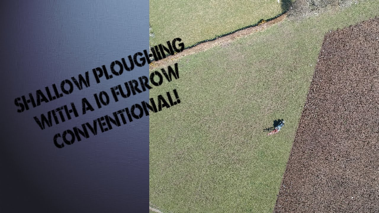 Shallow Ploughing with a 10 furrow conventional