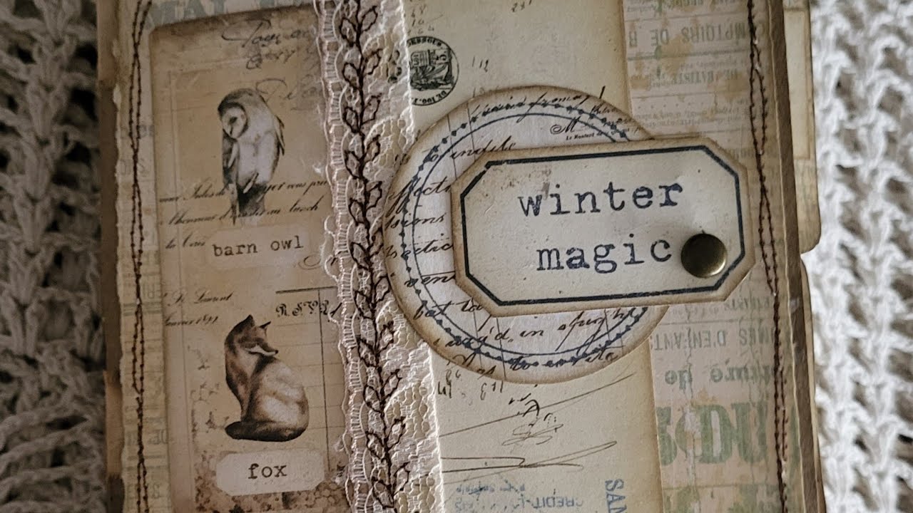 Winter floral file folder journal