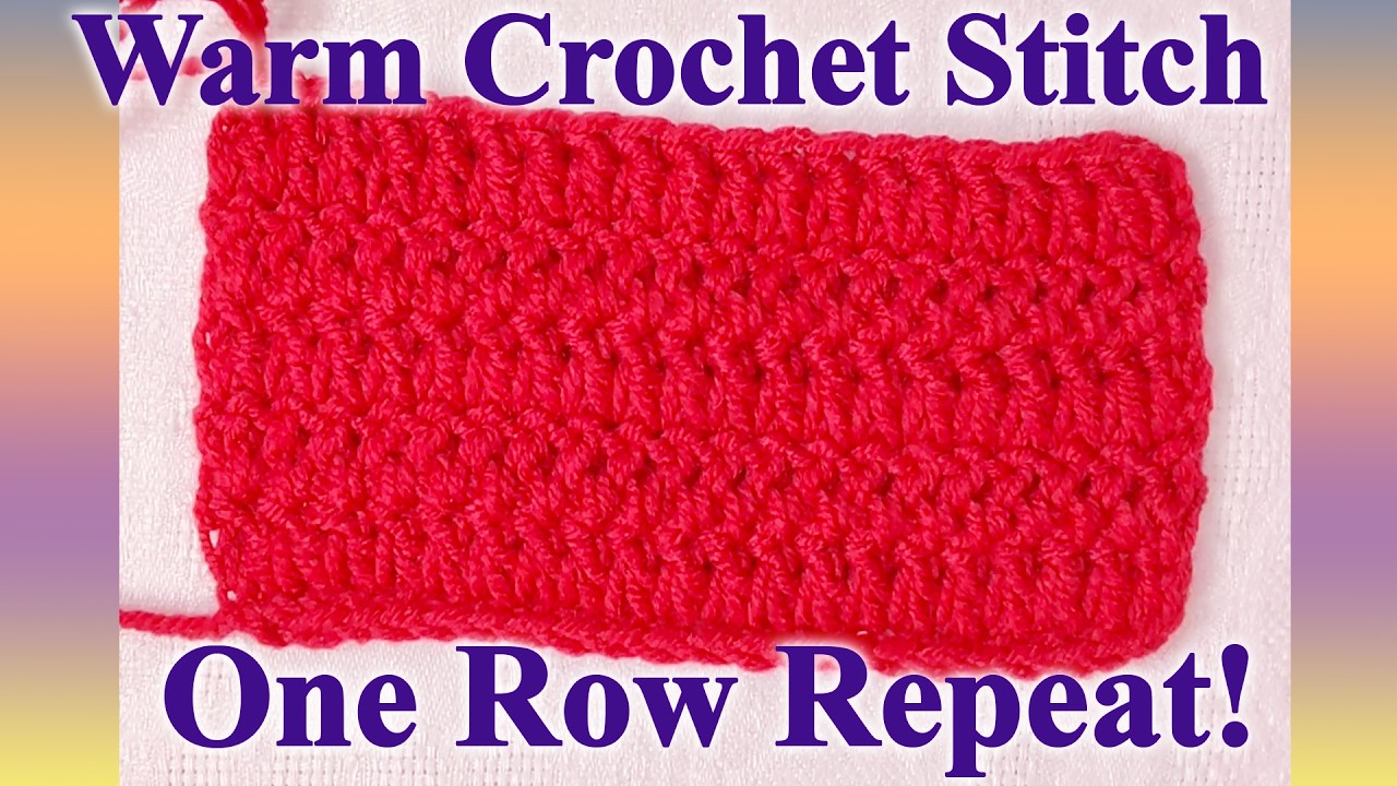 Easy One Row Repeat Crochet Stitch – Super Cozy & Warm! Perfect for Sweater, Cardigan & Vest! ❤️