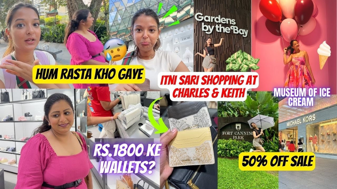 LOST in Singapore with NO BATTERY😭😨*SALE*shopping at Charles & keith Gardens by the bay, Ice cream