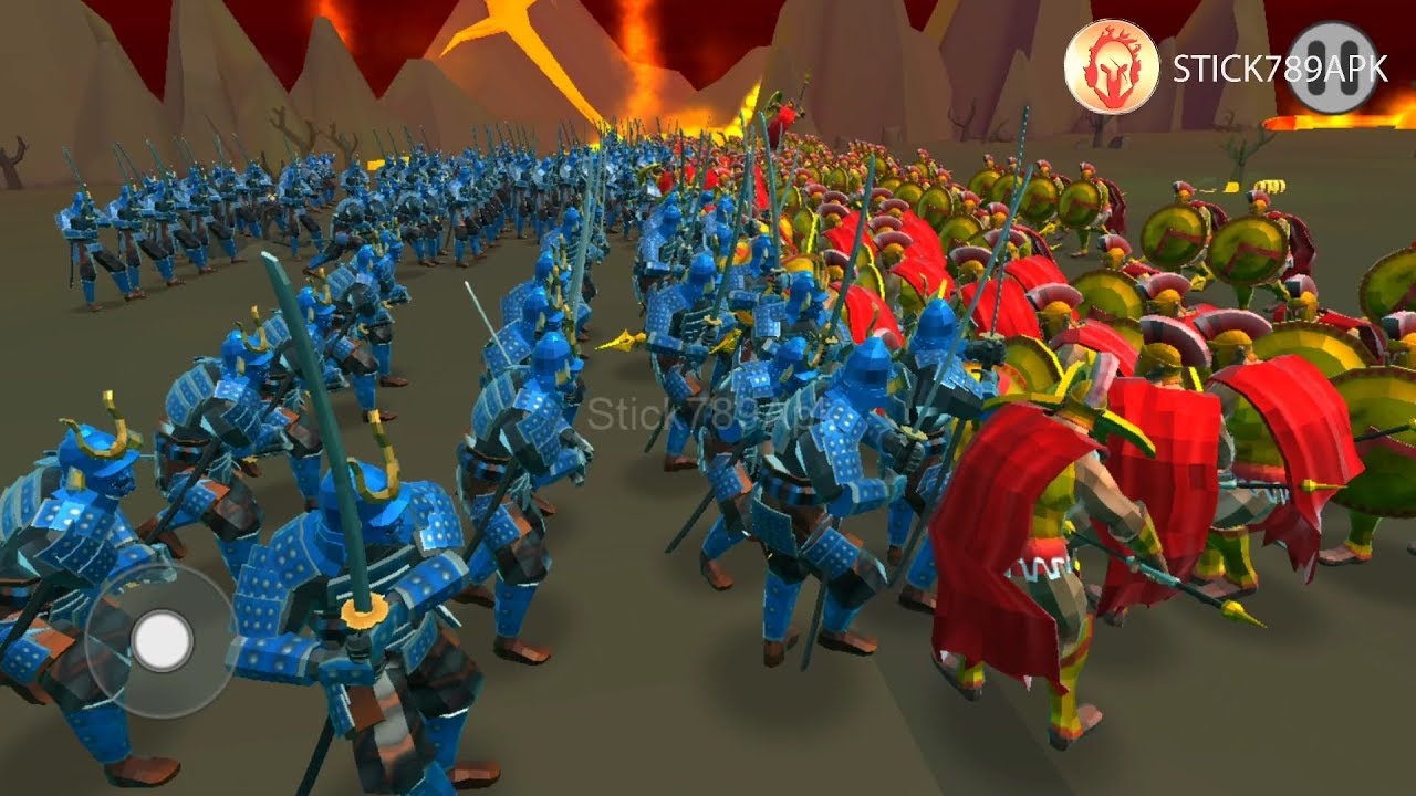 WHO WIN? 120 BLUE SAMURAI VS 120 RED SPARTAN | Epic Battle Simulator 2 | Mod Android Gameplay #FHD