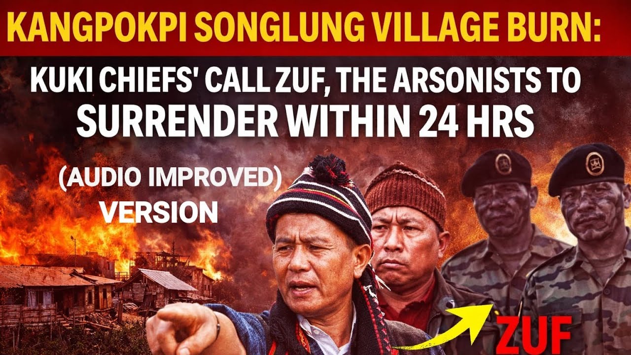 KANGPOKPI SONGLUNG VILLAGE BURN:  KUKI CHIEFS’ CALL ZUF, THE ARSONISTS TO SURRENDER WITHIN 24 HRS