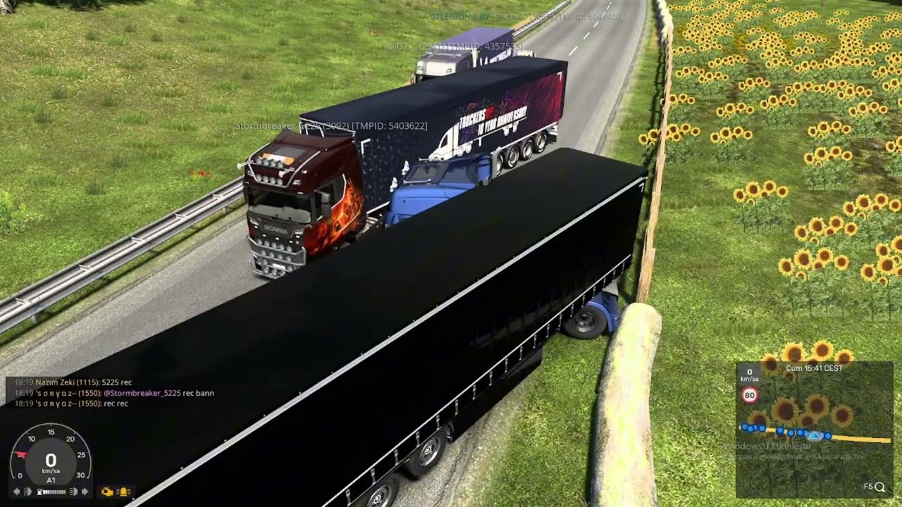 Euro Truck Similator 2 Dikkatsiz Sürüş / Hatalı Sollama