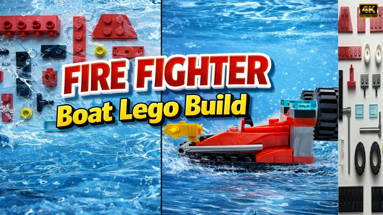 I Make Lego Fire Fighter Boat | Assemble Lego Boat Boat