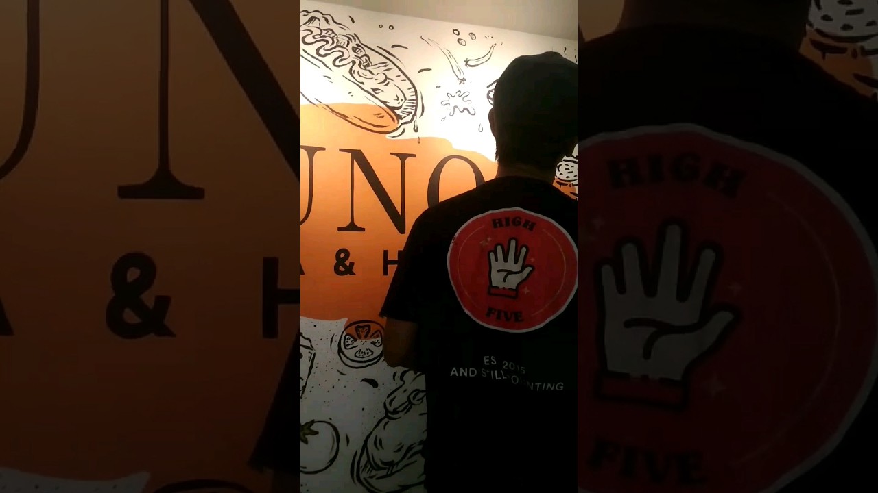 Lukis dinding Mural di Uno Pizza #shorts #muralgo