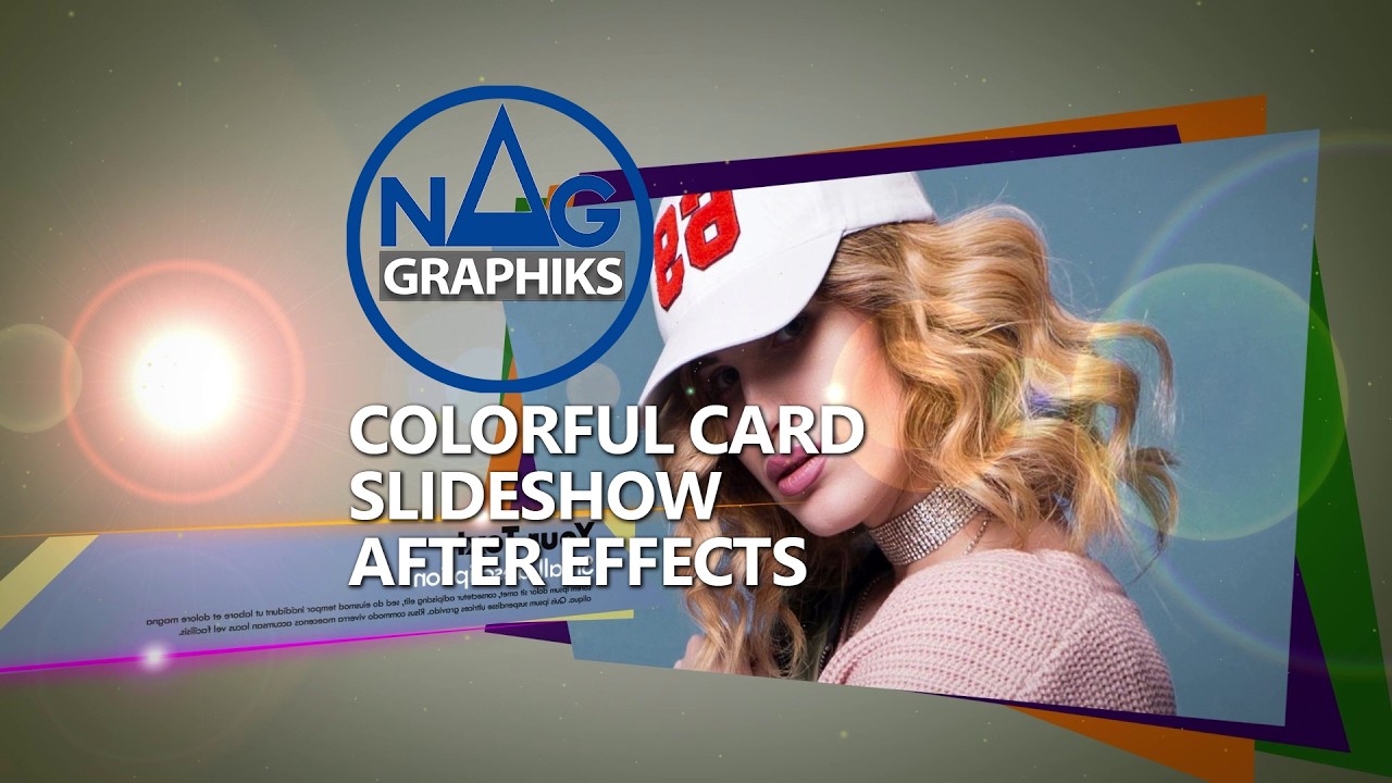 Colorful Card Slideshow Nag graphiks Tuto No plugin After effects Project 116