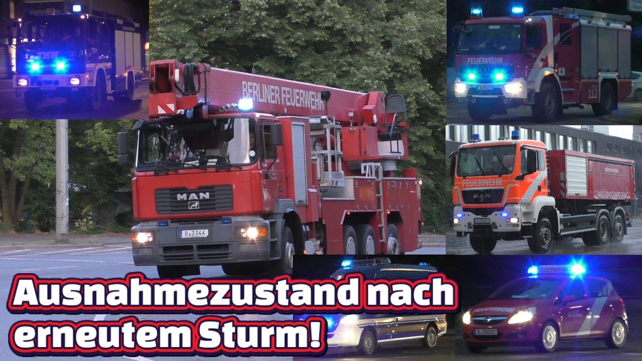 [Ausnahmezustand nach erneutem Sturm!] TM50, FRF, LF20, uvm. | Berliner Feuerwehr, THW Berlin!