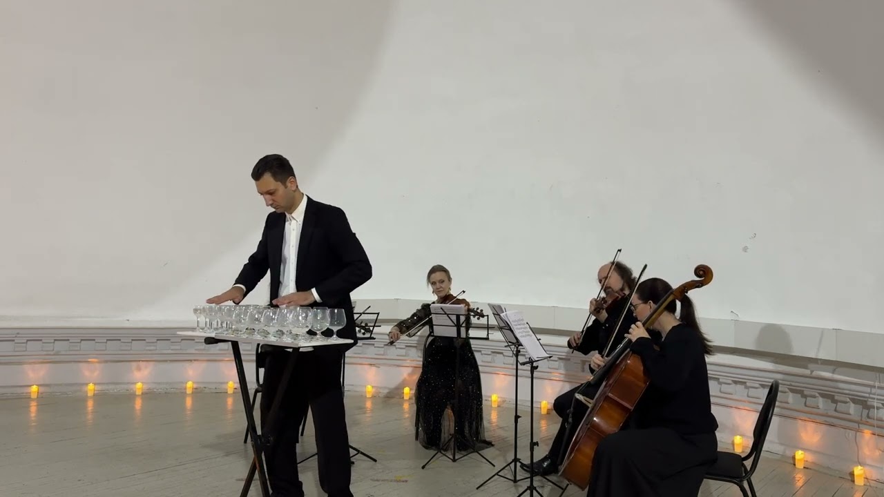 J.S.Bach - Air, from orchestral suite in D Major, BWV 1068. Glass Harp & String Quartet