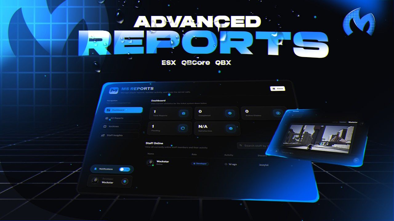 Advanced Report System - FiveM Script (Quick Replies, Screenshots, Logs & More) - Motion Studios
