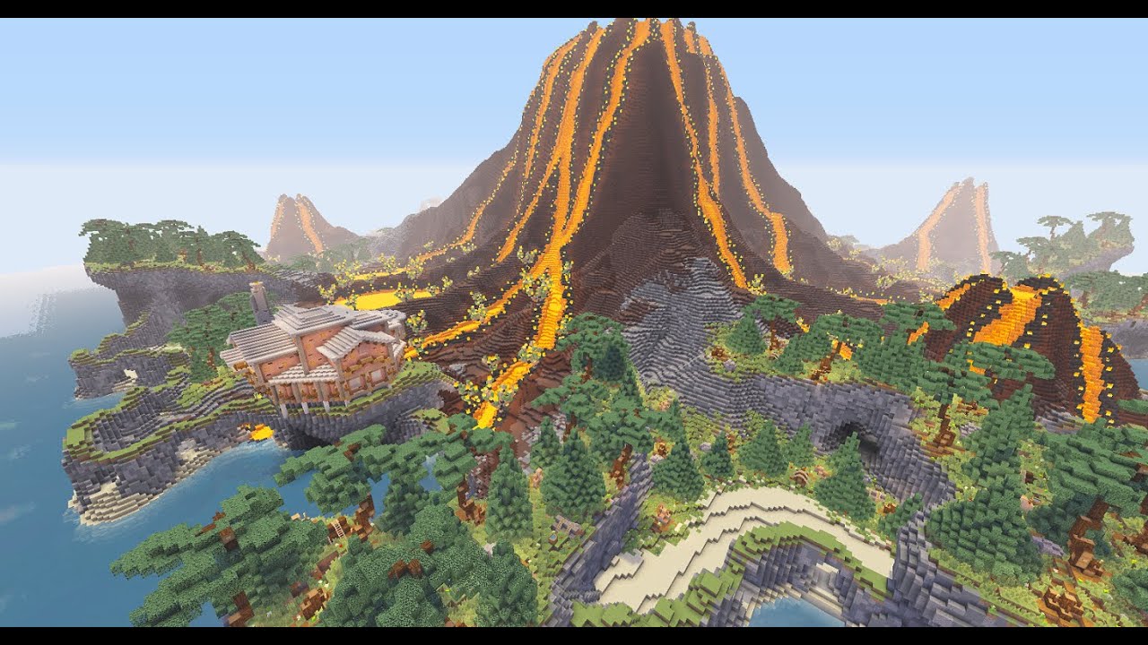 Minecraft timelapse volcano