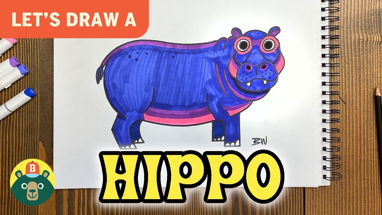 How to Draw a HIPPOPOTAMUS! - [Episode 66]