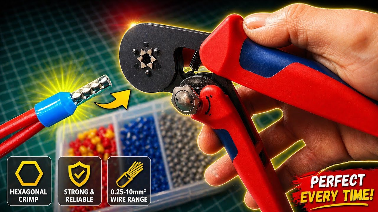 Self adjustment crimping tool / Hexagonal crimping tool for wire ferrules