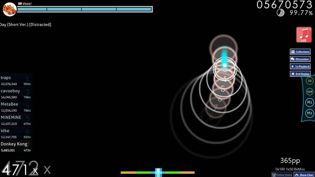 osu! | Donkey Kong | VINXIS - Sidetracked Day (Short Ver) [Distracted] +HR 99.38% 1xSb #1 513pp