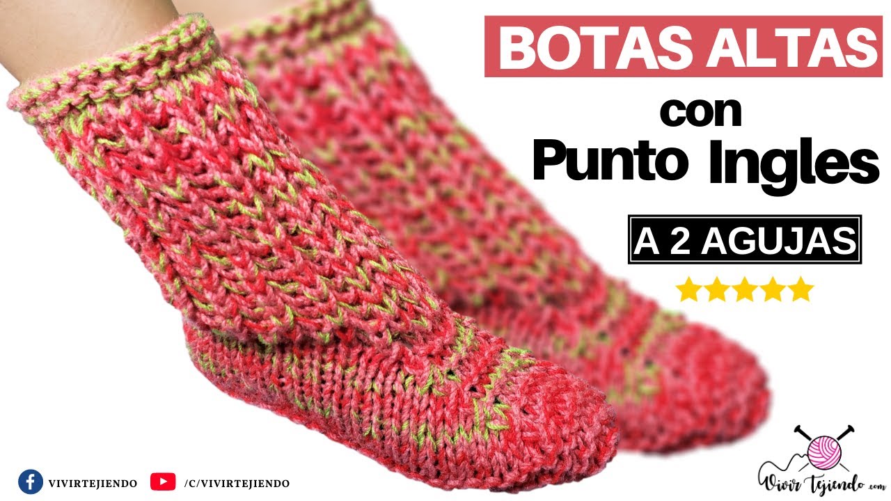 ❤️ Botas a Dos Agujas Parecido al Botín del Desierto 📚 Curso de Tejidos a Palitos