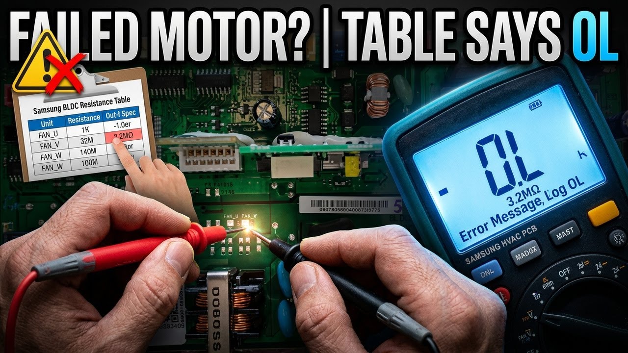 Samsung HVAC Ducted Testing BLDC Fan Motor with Resistance Tables #SamsungHVAC #hvac