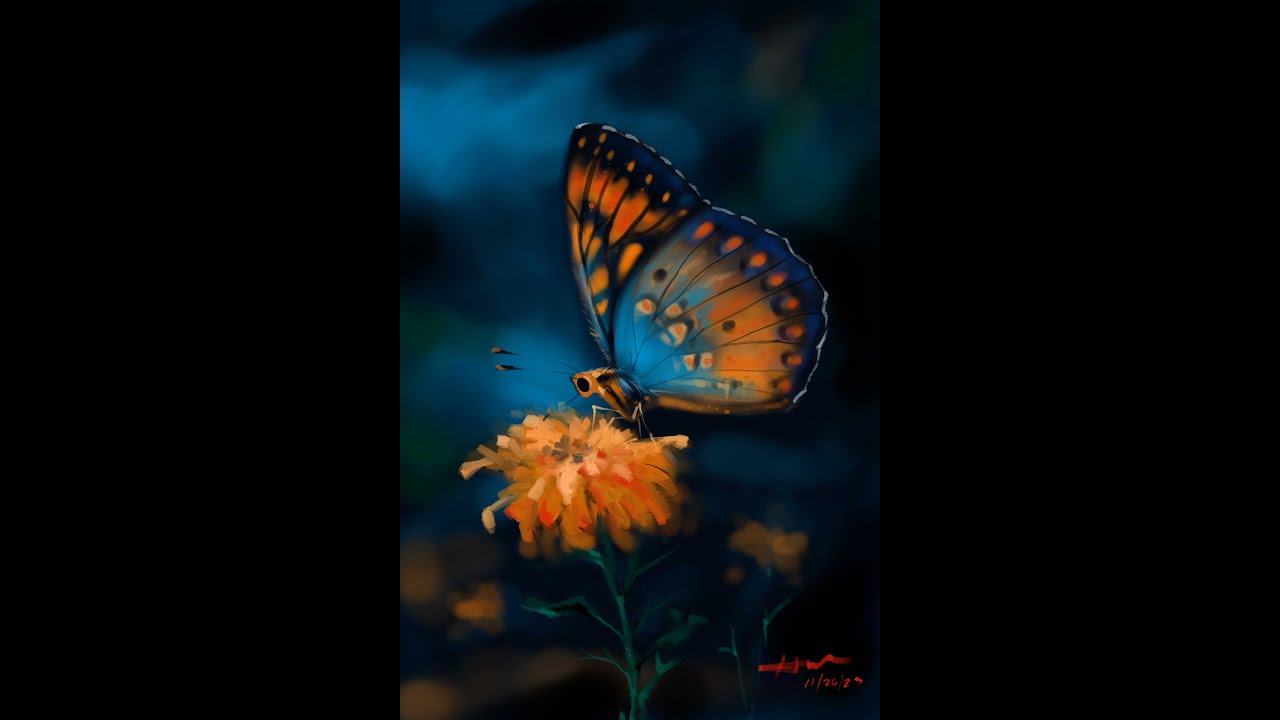 Butterfly digital art made on Krita