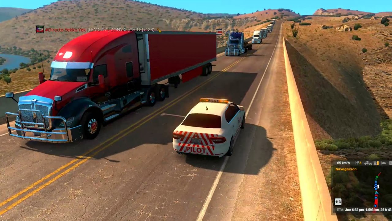 Gran Convoy Camiones Kenworth y Peterbilt American Truck Simulator | Destino San Diego