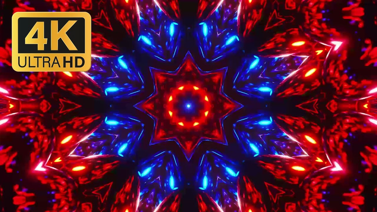 [4K] Night Music Dynamic Kaleidoscopic Pattern - 3 Hours Background Party For Bar, Club