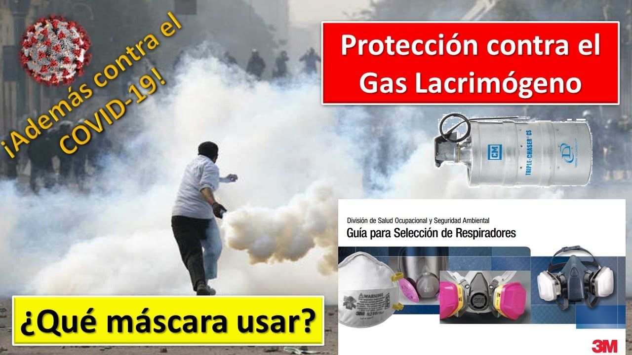 Gas Lacrimógeno. ¿Qué máscara protege? y además contra el Coronavirus.