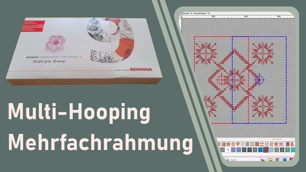 Multi-Hooping  Mehrfachrahmung | Anleitung für Stickdateien oder Quilten in Übergrösse