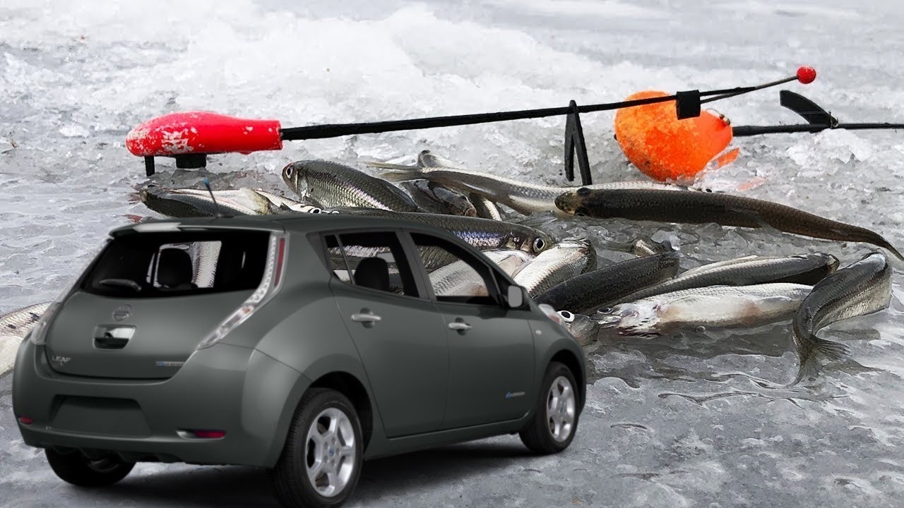 На зимнюю рыбалку ЗА КОРЮШКОЙ на Nissan Leaf