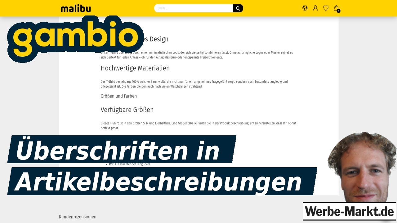 Gambio: Artikelseiten richtig strukturieren mit Überschriften