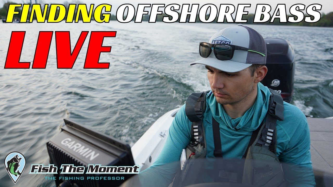 2 Hours of Live Post-Spawn Offshore Bass Fishing | Side Imaging, Down Imaging, Livescope, Mapping