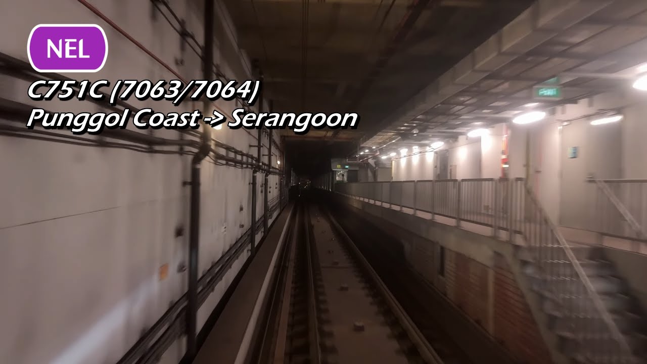 (Tunnel view) SBST - ALS C751C (7063/7064) (Punggol Coast » Serangoon)