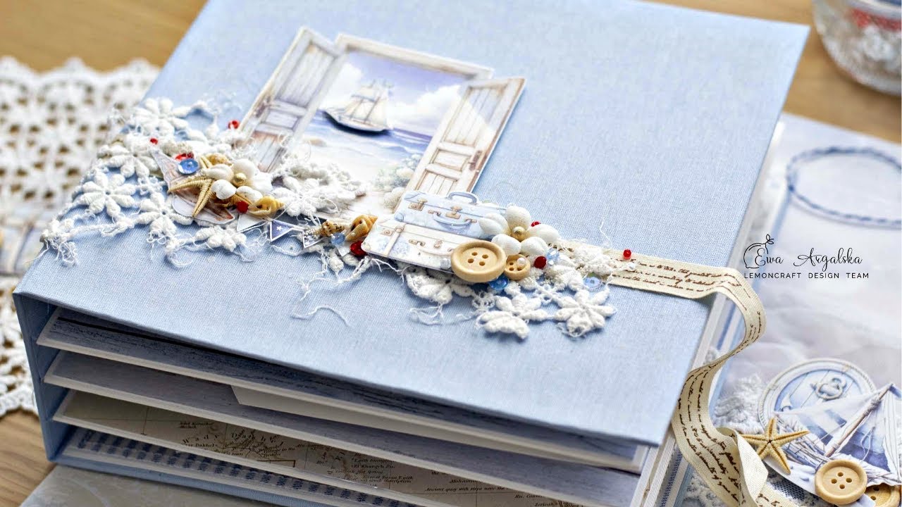 Morski album scrapbooking - Ozdabianie stron w albumie - Papier Lemoncraft Sea Story