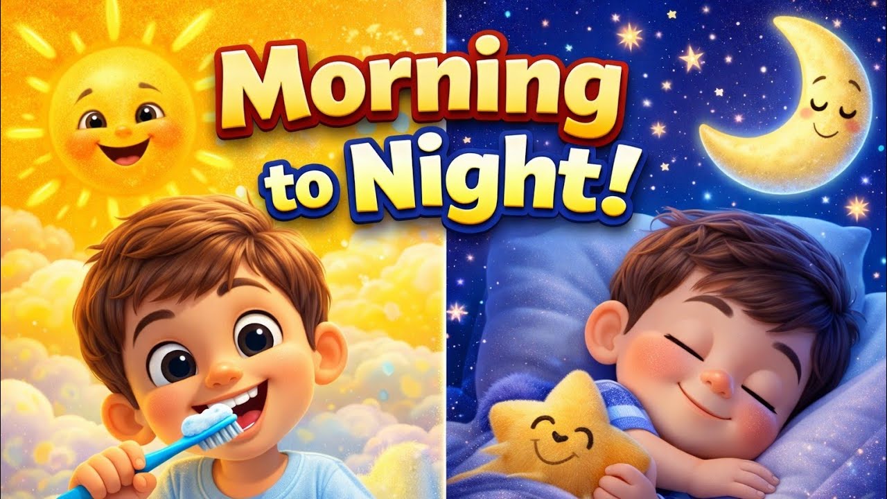 Daily Routine Song for Kids 🌞 Morning to Night Fun