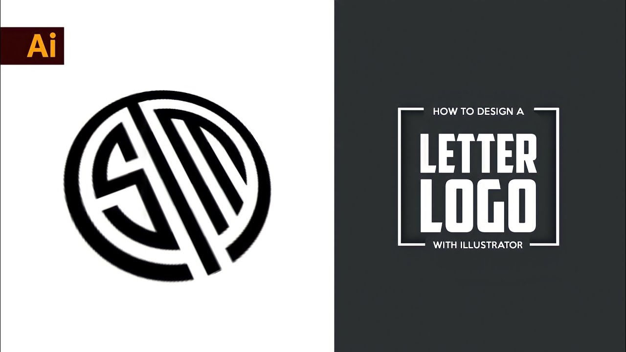 How to design any letters logo in circle and polygon | Adobe Illustrator | #tsm