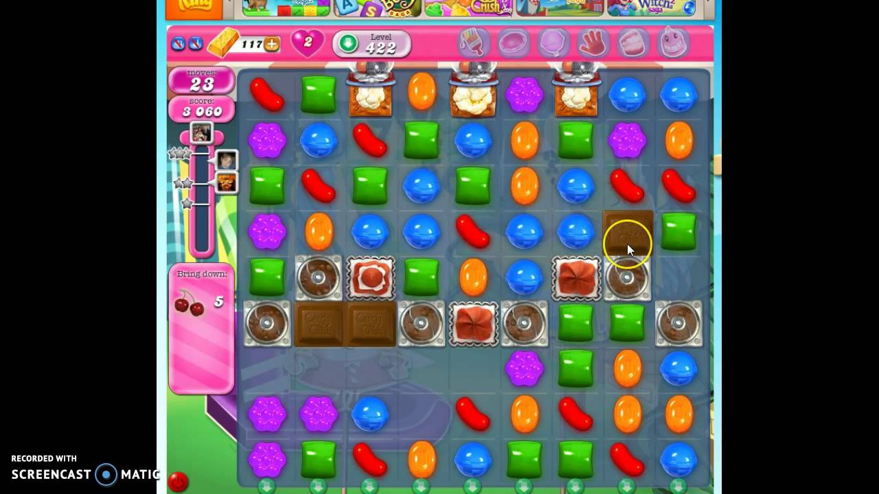 Candy Crush Level 422 w/audio tips, hints, tricks