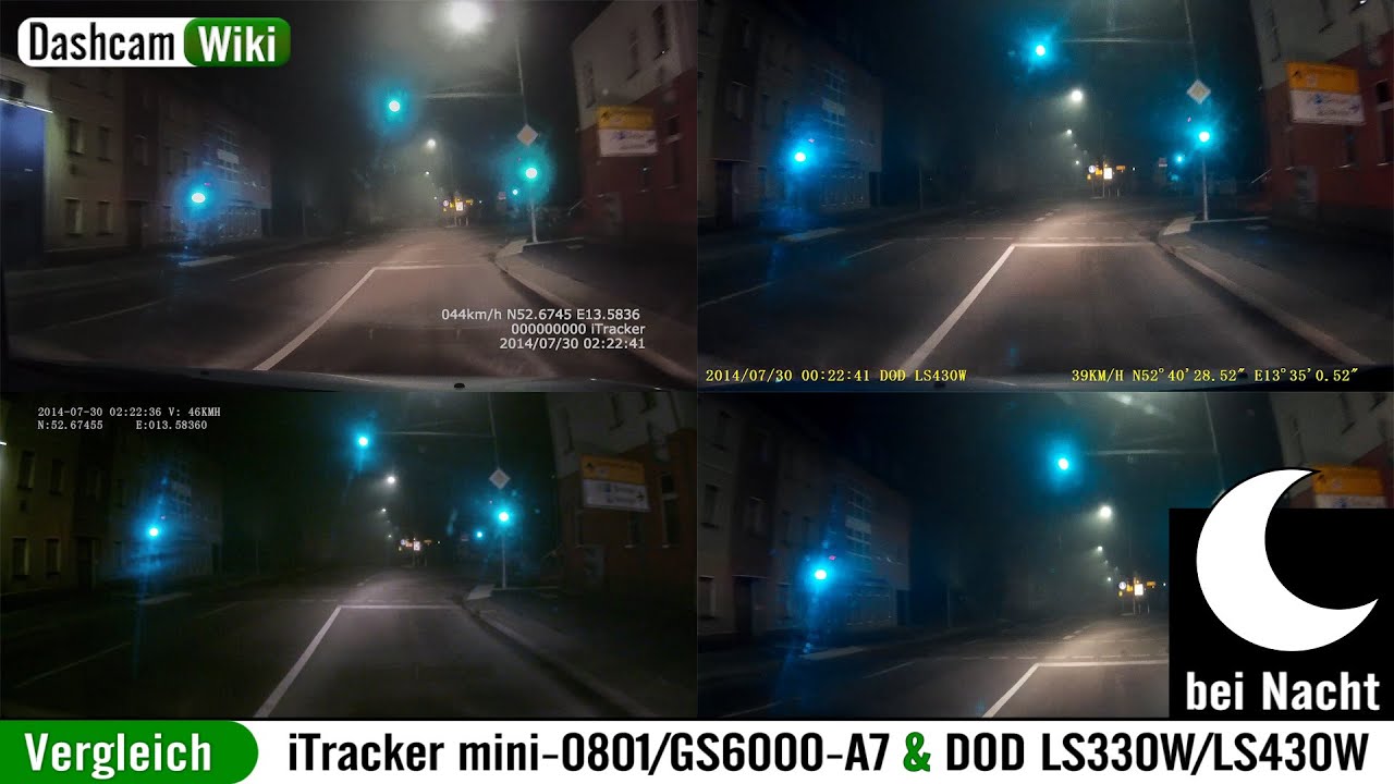 iTracker & DOD - Dashcam Vergleich (bei Nacht)