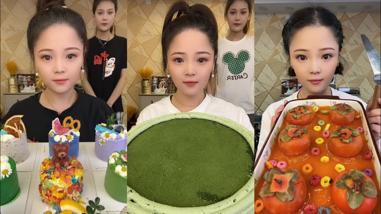 CHINESE MUKBANG SWEET FOOD (CAKE)@Xiao Yu Mukbang @Bingxin666 Mukbang EATING SHOW