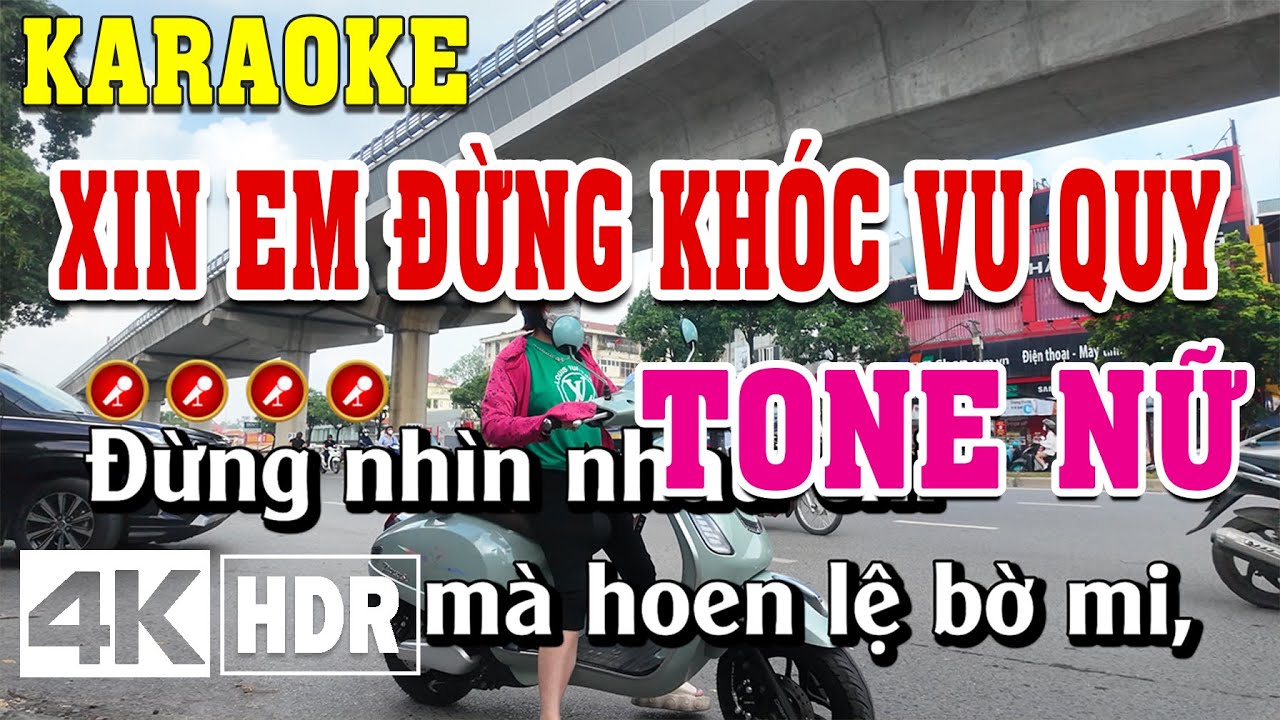 Xin Em Đừng Khóc Vu Quy Karaoke Tone Nữ Beat Chuẩn | Đình Long Karaoke