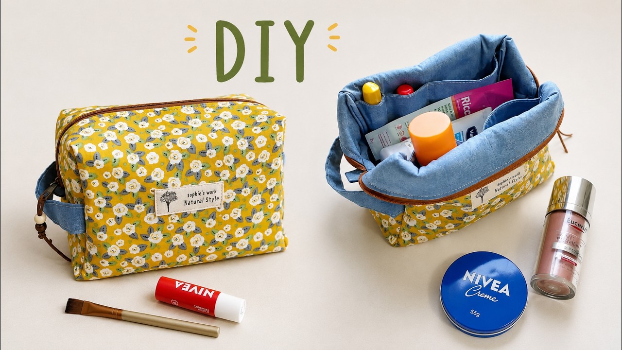 DIY Nécessaire Box Cestinha | Bolsa de Maquiagem Passo a Passo