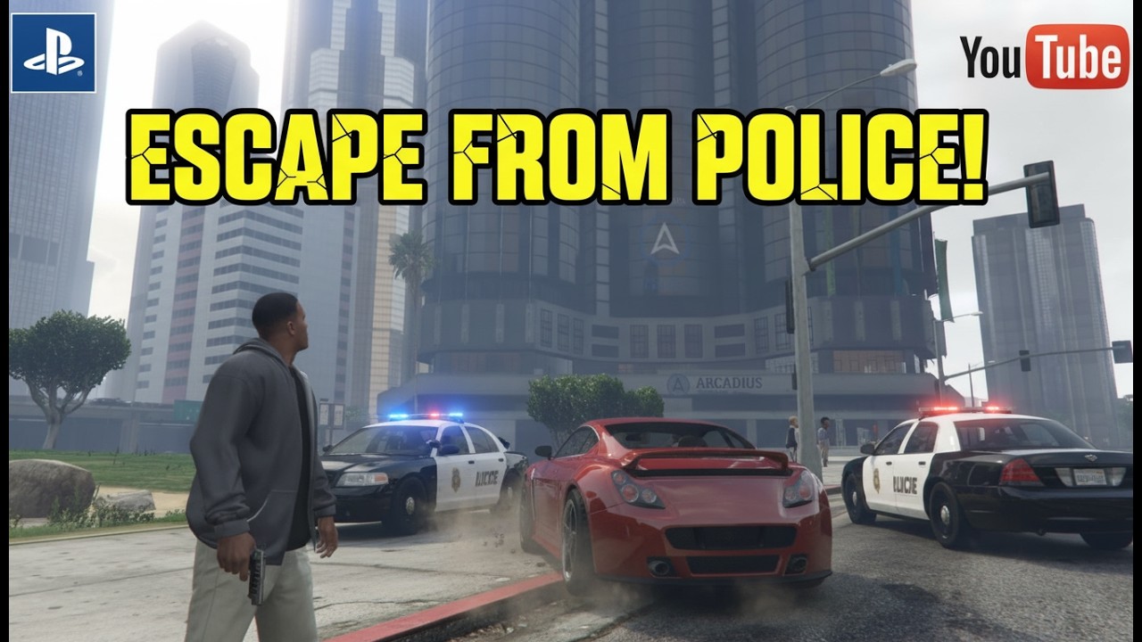 GTA V || ESCAPING FROM POLICE || FRANKLIN || DODGE || 3 STAR WANTED LEVEL || CRAZY