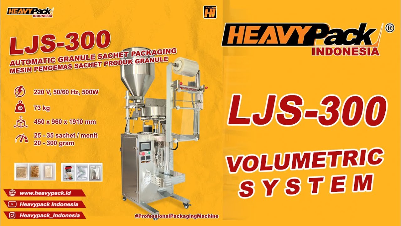LJS-300 MESIN PENGEMAS SACHET PRODUK GRANULE, BUTIRAN, BIJI-BIJIAN SAMPAI SEMI POWDER GULA