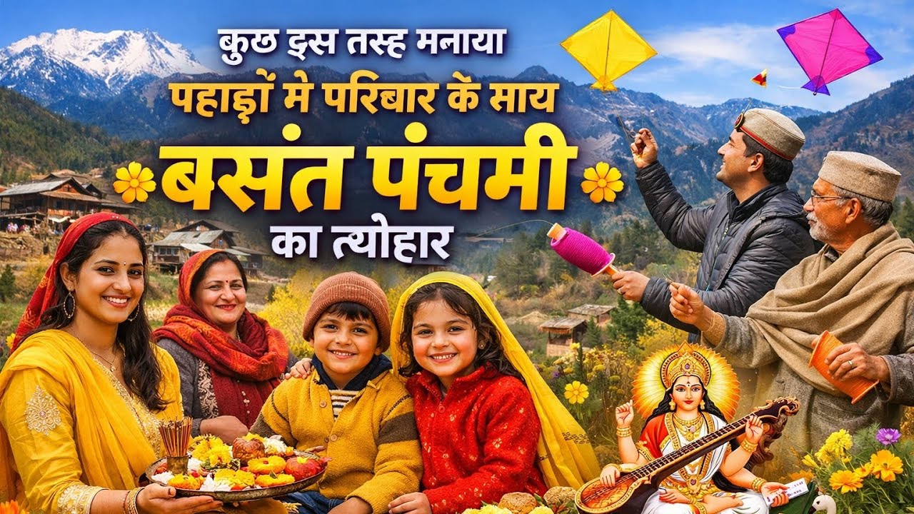 पहाड़ों में सादगी भरी बसंत पंचमी | परिवार के साथ खास पल#PahadiVlog#MountainLife#FamilyTime#Villag