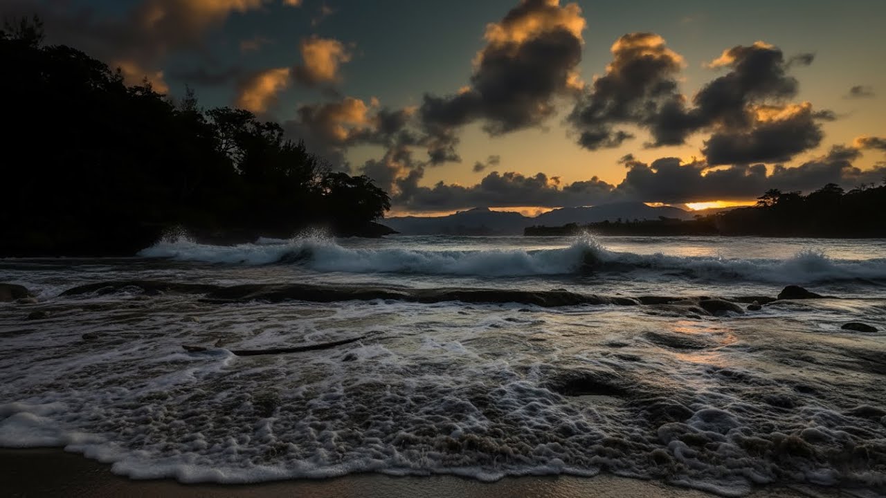 Ocean Waves for Evening Wind Down 🌙 | Gentle Ocean Sounds (Dark Screen)