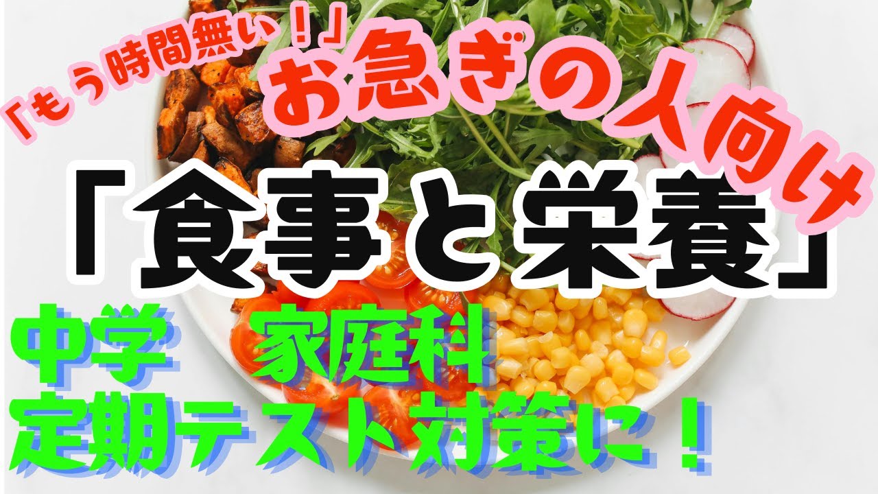中学校　家庭科　定期テスト対策：食事と栄養