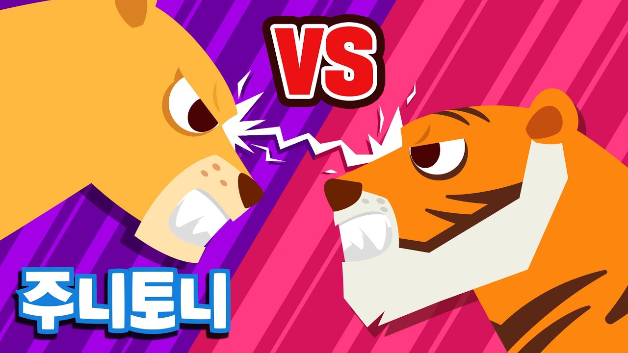 [Eng sub] 사자 vs 호랑이 최고의 사냥꾼은? | 동물의 왕은 누구일까! | 동물동요 | 어린이 자연관찰 | 주니토니 by 키즈캐슬
